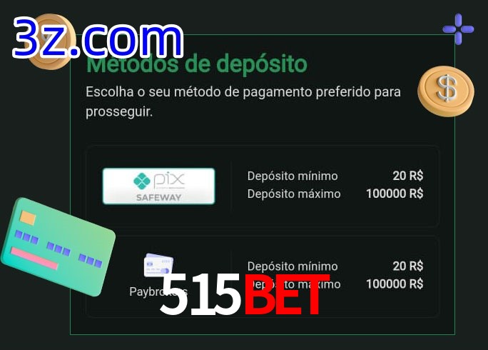 O cassino 515Bet oferece uma grande variedade de métodos de pagamento